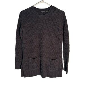 JEANNE PIERRE Charcoal Cable Knit Sweater